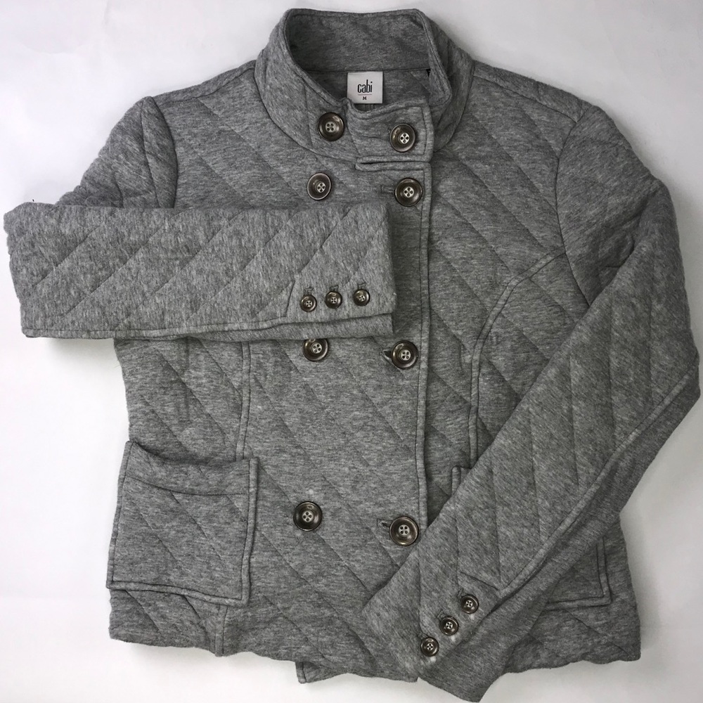 CAbi Gray Quilted Jacket Blazer (medium) Fall 2016